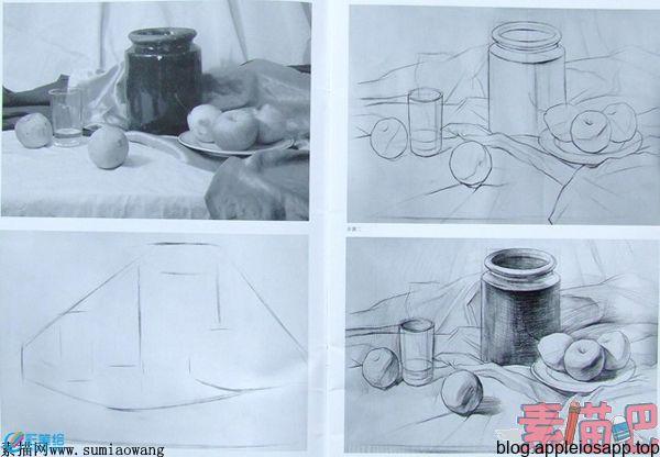美术高考素描静物写生步骤范画